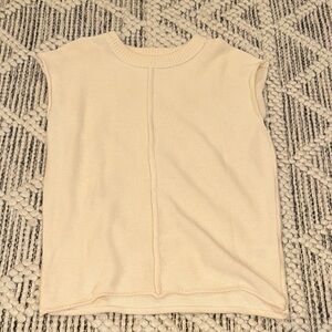 Cream Sleeveless Knit Top